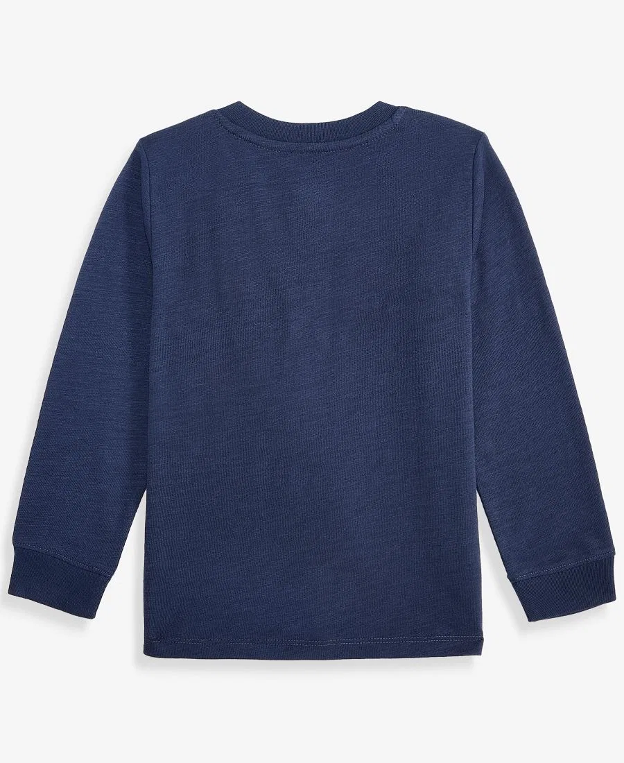 Детская футболка-поло с длинным рукавом, с вышивкой Epic Threads, Navy Nauti — фото 2