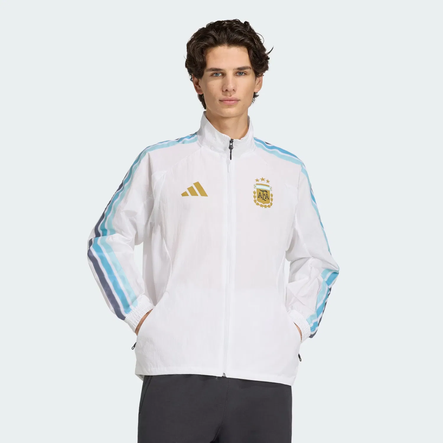 Белая спортивная куртка Adidas Performance Argentinien Anthem