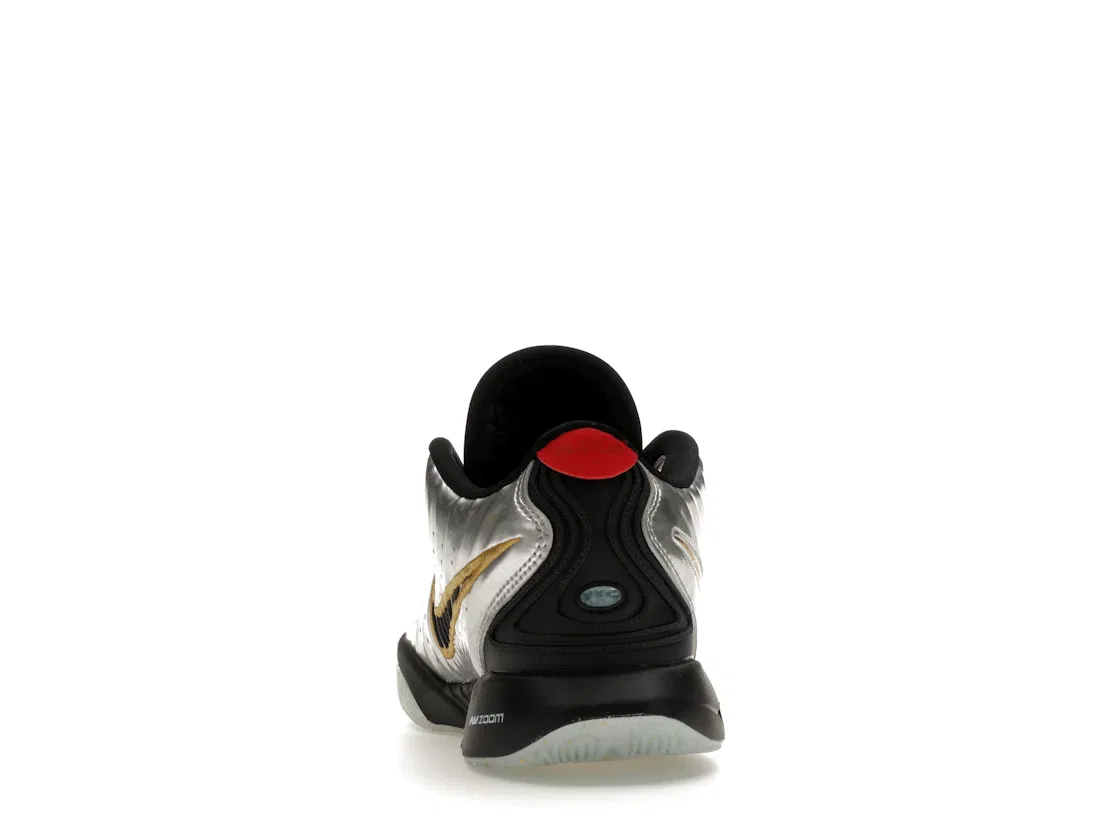 Детские кроссовки для мальчиков баскетбольные Nike LeBron 21 SE, Metallic Silver/Metallic Gold/Black/University Red — фото 4
