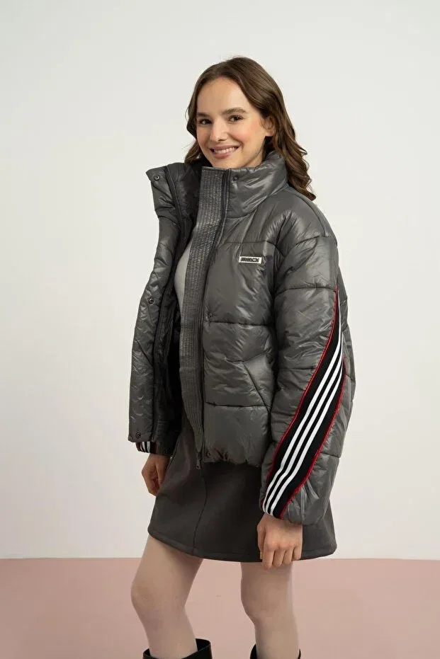 Детское зимнее пальто для девочек с принтом Northlight Premium Hausekids, Anthracite — фото 2
