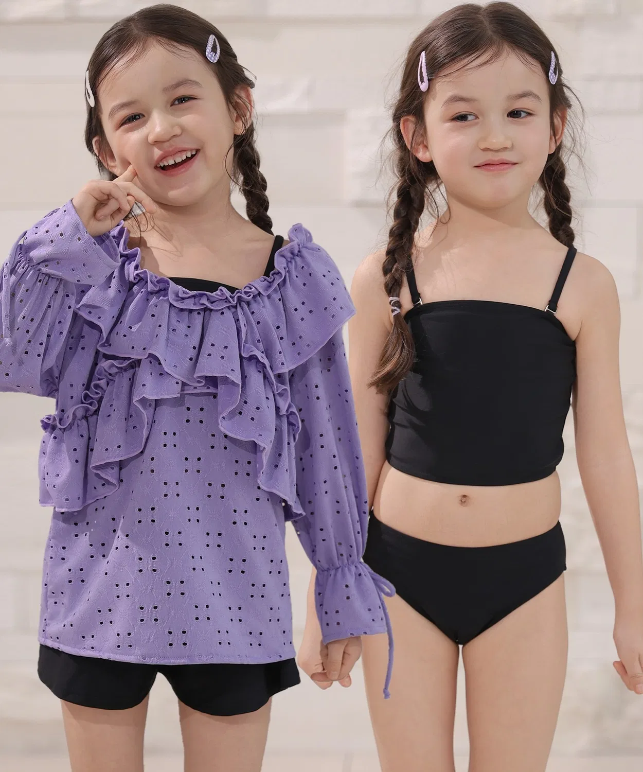 Детский комплект для девочек с длинным рукавомTeddyShop, Purple