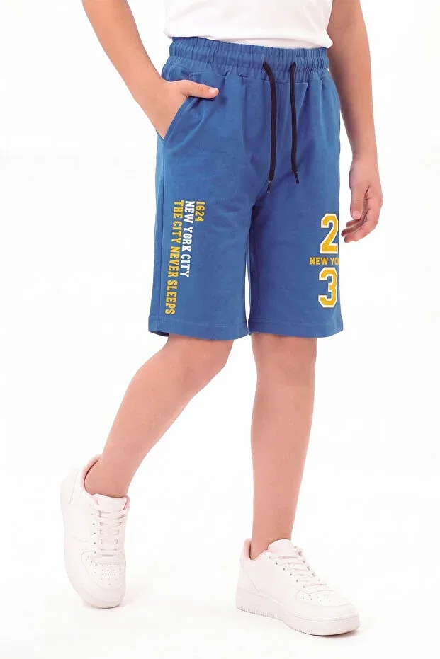 Детские шорты для мальчиков с принтом New York Print Fyk Kids, Blue