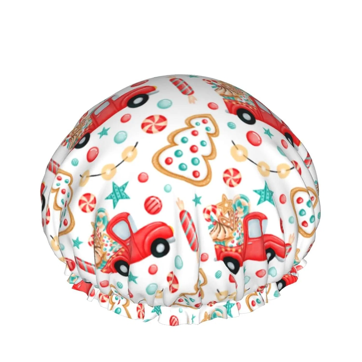 Шапочка для душа, Christmas Red Truck, SJOAOAA, 1 шт, 26.9x10.9x0.5 см