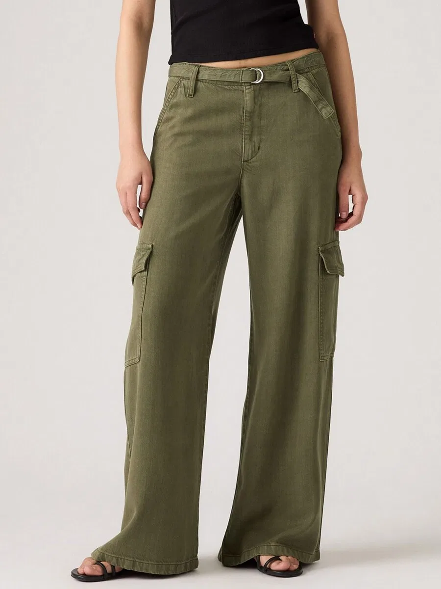 Джинсы LEVI'S Baggy Jeans 'Baggy Dad Cargo Pants' зеленого цвета — фото 2