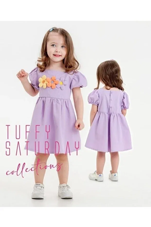 Детское платье для девочек хлопковое Incibaby Poplin Fabric Summer Girl's Dress Tuffy, Lilac