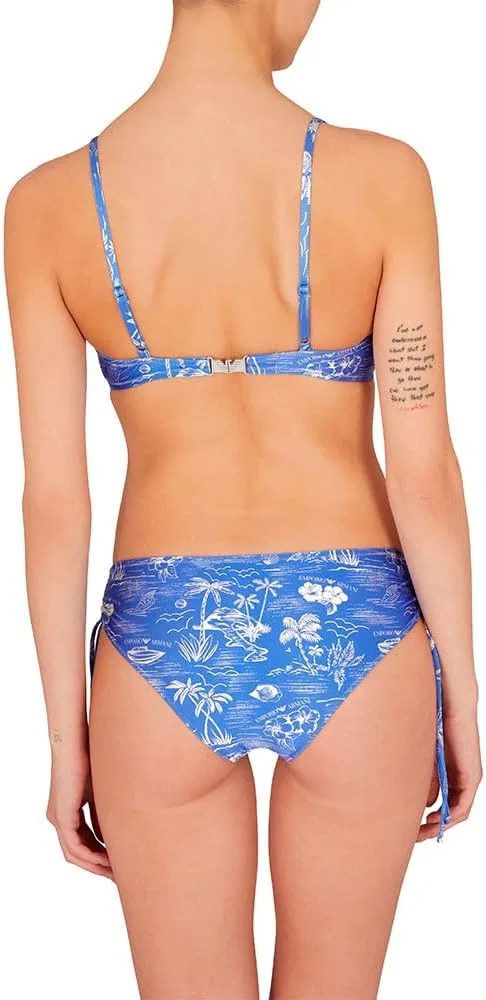 Женский бикини-сет с эффектом push-up Emporio Armani, Lapis/Ivory Fancy — фото 2