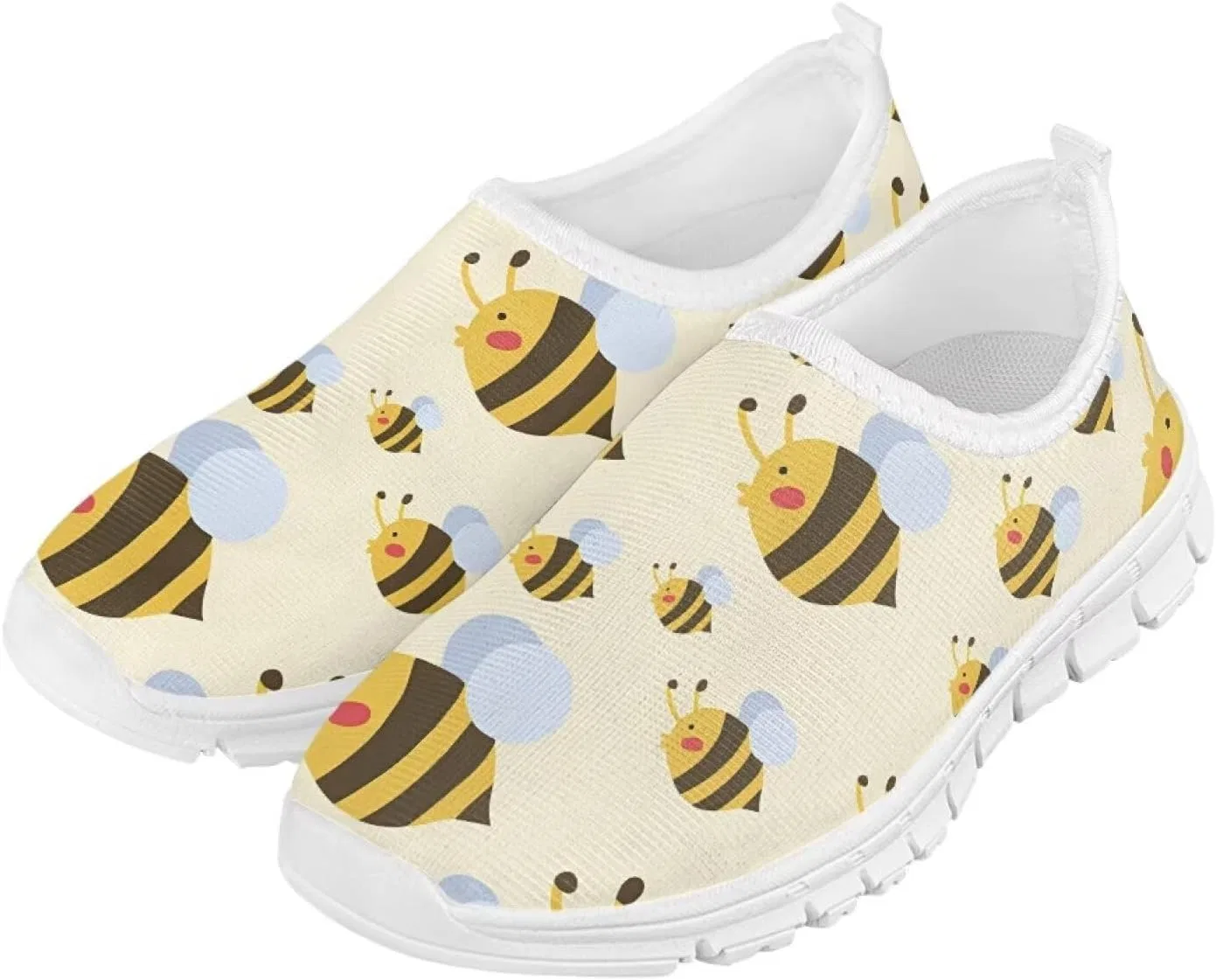 Детские слипоны-кроссовки с эластичной резинкой Ctsgobvahy, Bee Printed