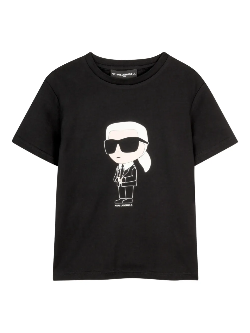 Футболка с графичным принтом Karl Lagerfeld Kids, черный