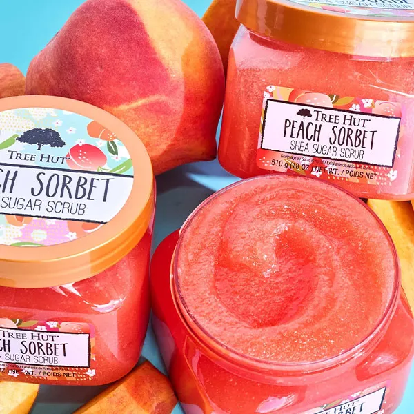 Скраб для тела Peach Sorbet Shea Sugar Scrub Tree Hut, 510 g — фото 4