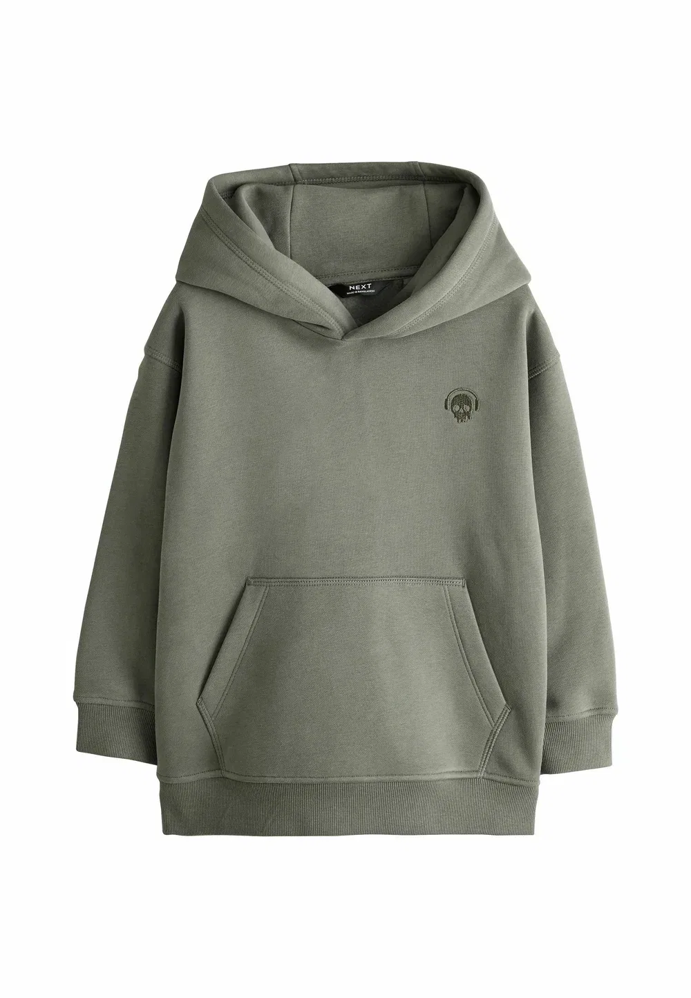 Толстовка стандартного кроя из однотонного трикотажа Next, Khaki Green Skull