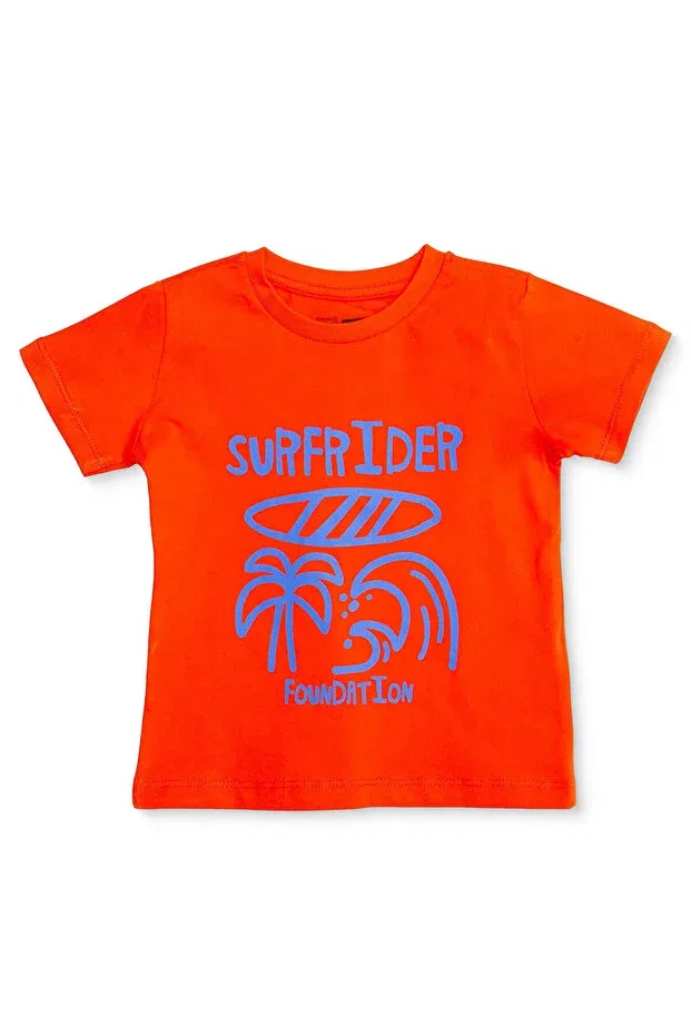 Детская футболка для мальчиков с принтом Palm Tree Ebebek Hello Baby, Coral
