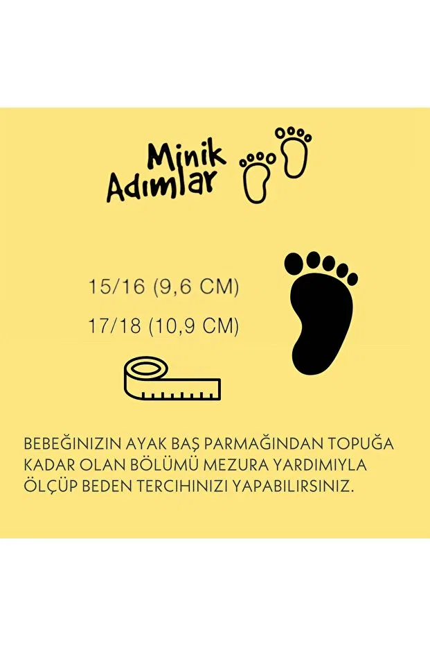 Детские пинетки для новорожденных с мягкой подошвой Minik Adımlar Bebek, Ecru — фото 3