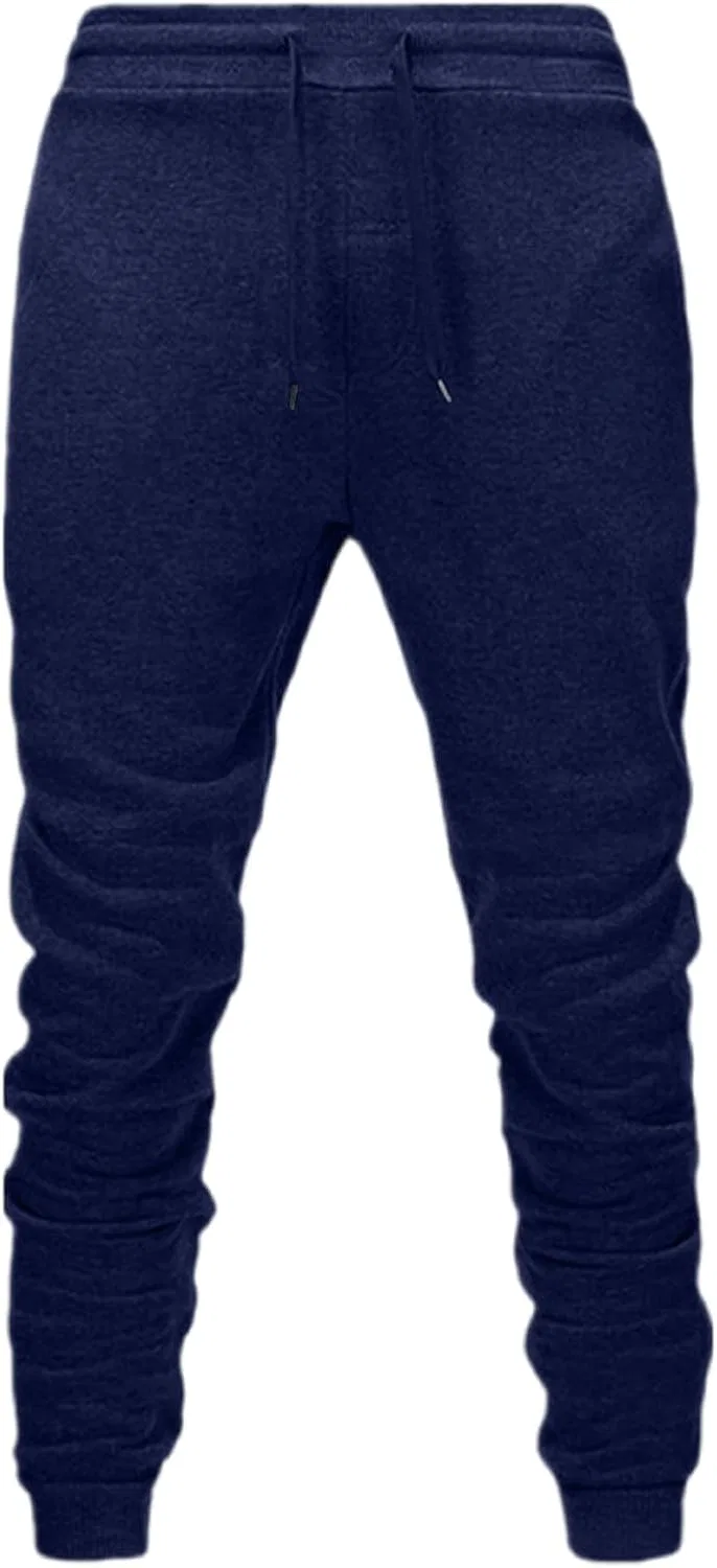 Мужские спортивные штаны-джоггеры с эластичным поясом, Slim Fit, тёмно-синий