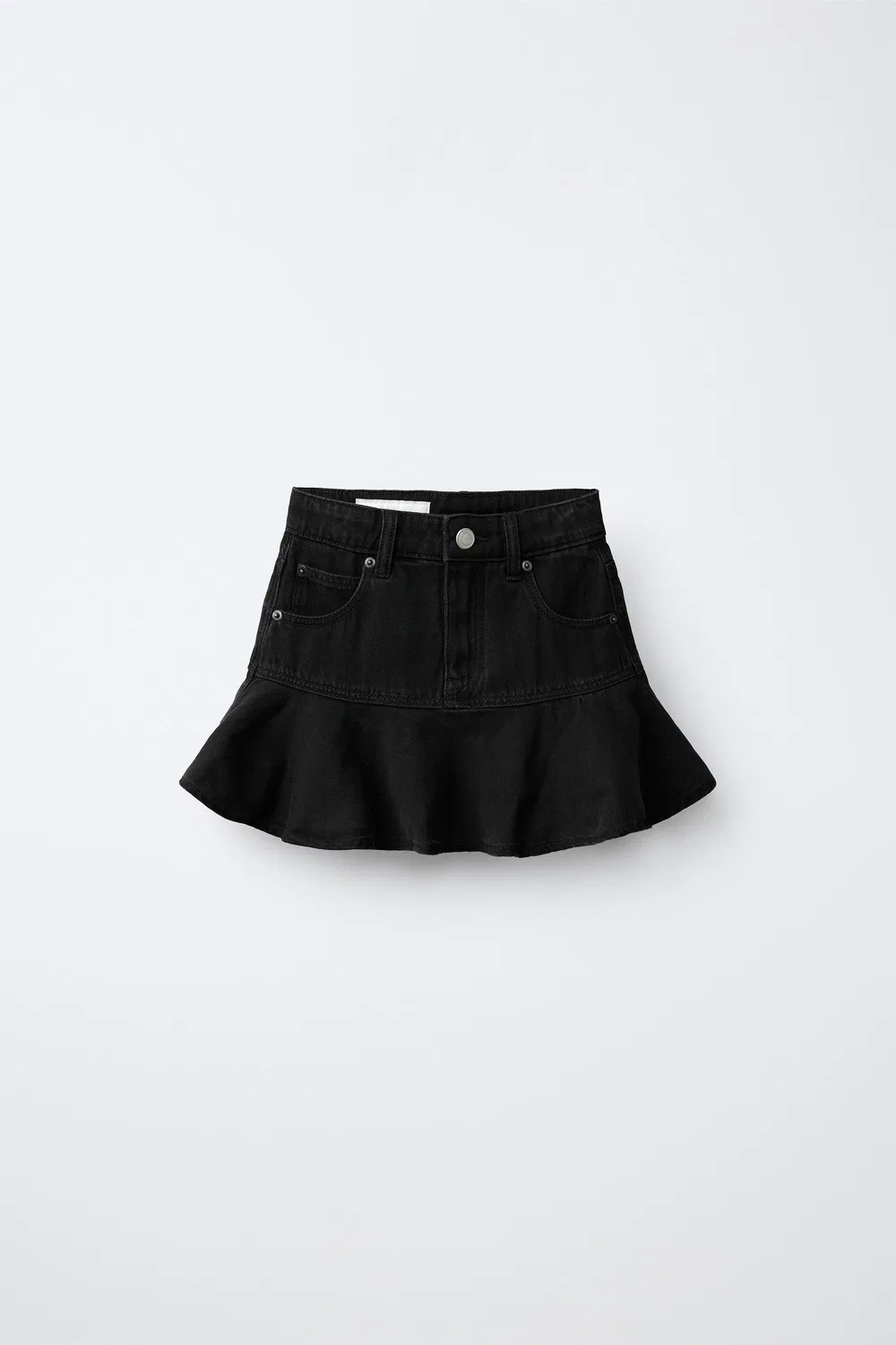 Джинсовая юбка с оборками ZARA, Black