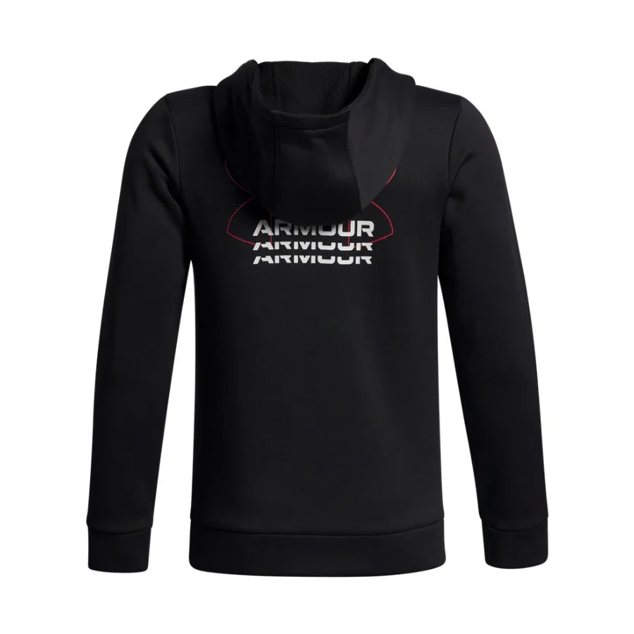 Детский свитшот с капюшоном Under Armour Ua Armour Flc Retro, Черно-белый — фото 2