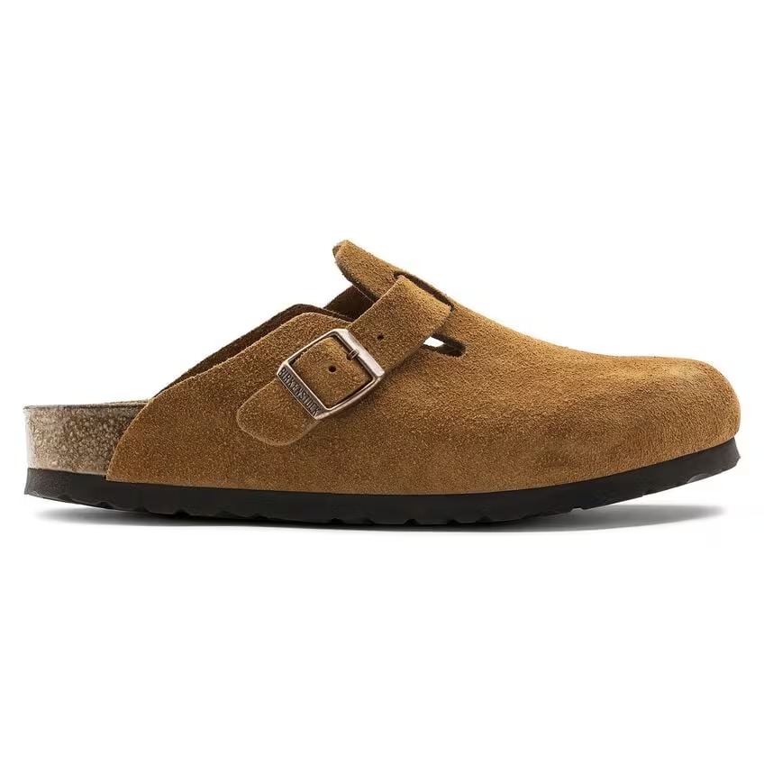 

Сандалии-клоги Birkenstock Boston Soft Footbed Suede Leather, светло-коричневый