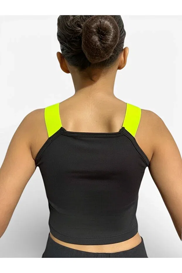 Детское для девочек топ-бюстье с принтом She Can Wear, Yellow Labut — фото 2