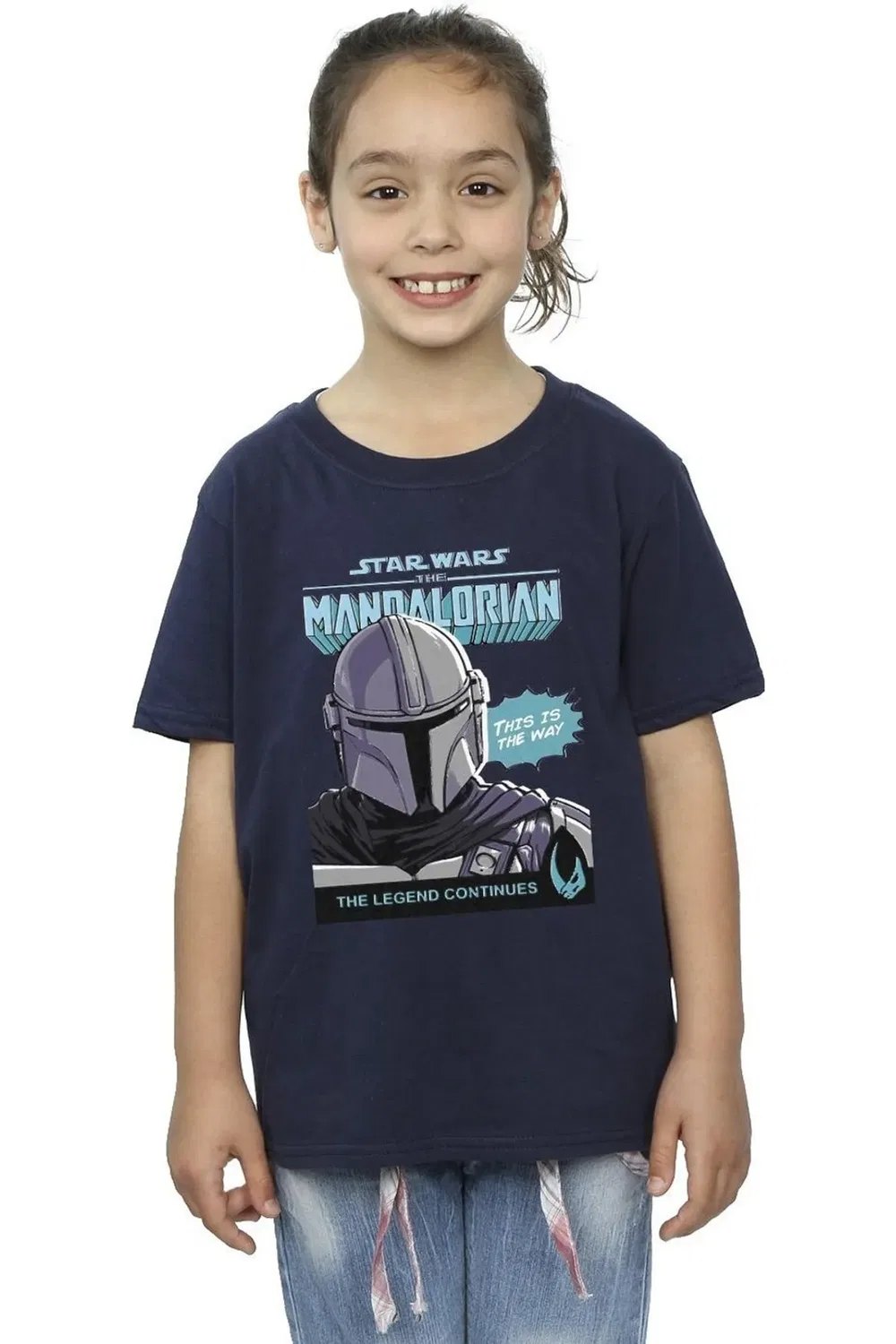 Футболка хлопковая с принтом Mando comic cover Star Wars, Navy