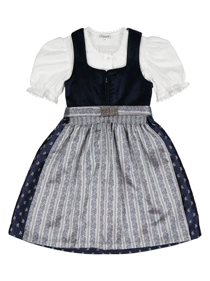 Платье трахт с длинным рукавом Dirndl Turi Landhaus, темно-синий