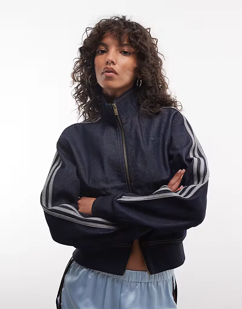 Спортивная куртка Adidas Originals Firebird из денима, индиго