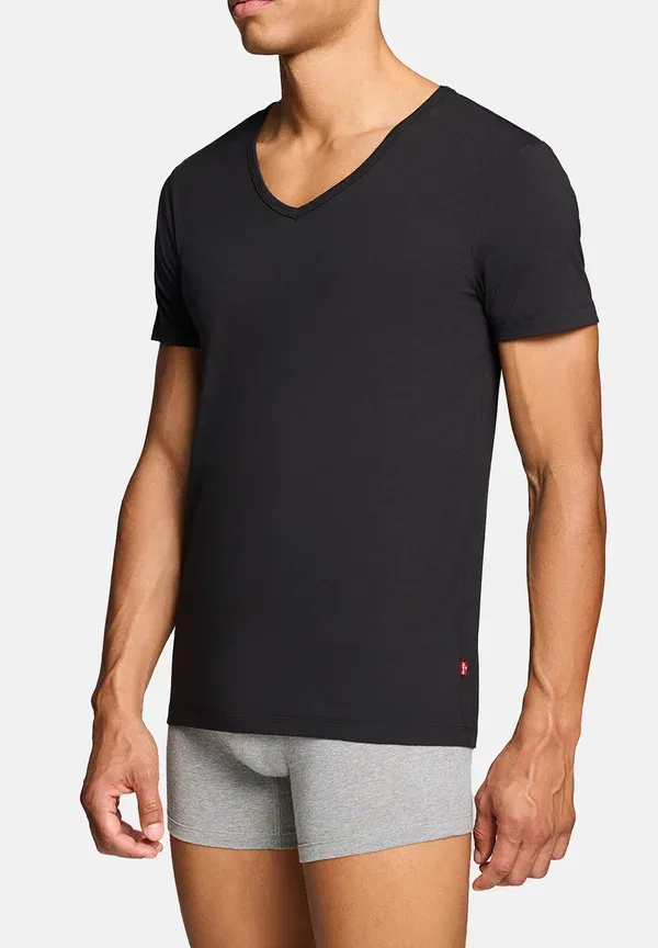 Футболка Levi'S Herren, комплект из 4 шт., мужская Herren Unterhemd V-ausschnitt - майка, черный — фото 3