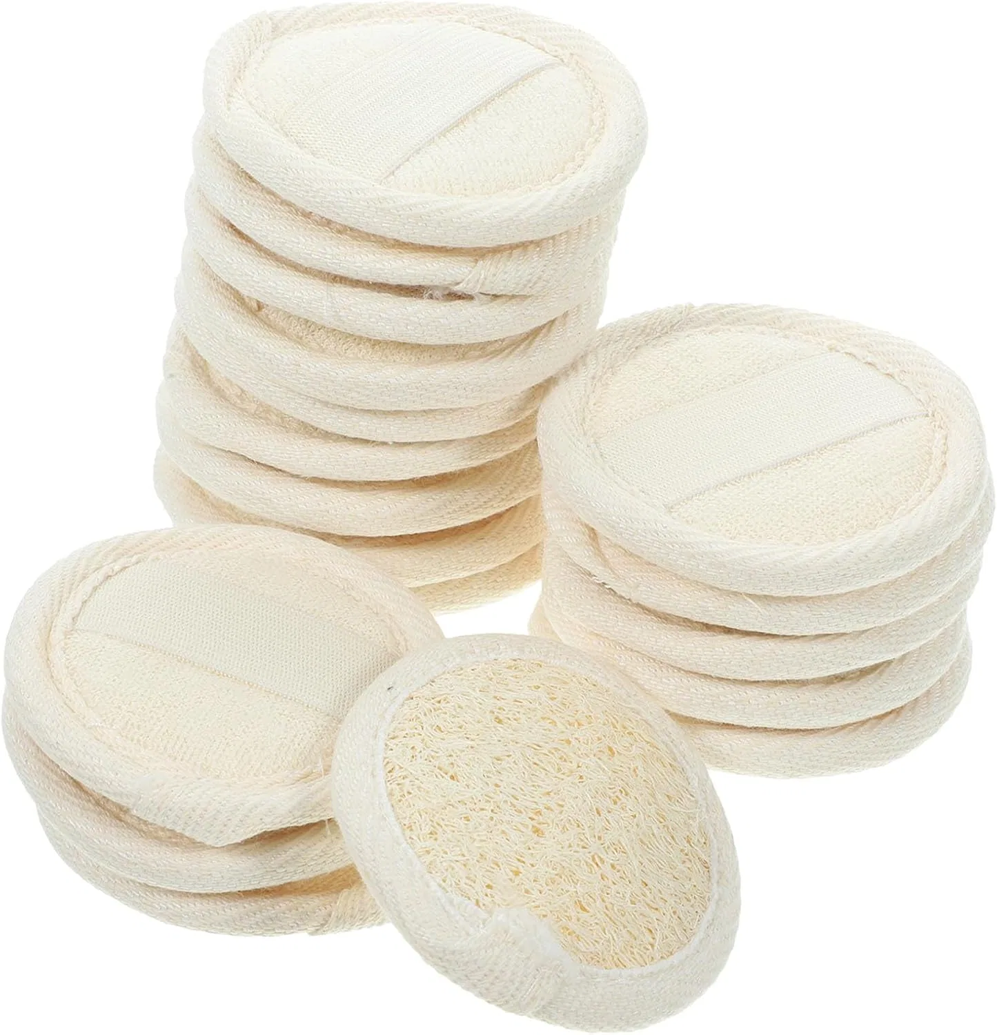 Набор мочалок из люфы, 18 шт, GAROZATION, 6.5x6.5x0.6 см, Бежевый