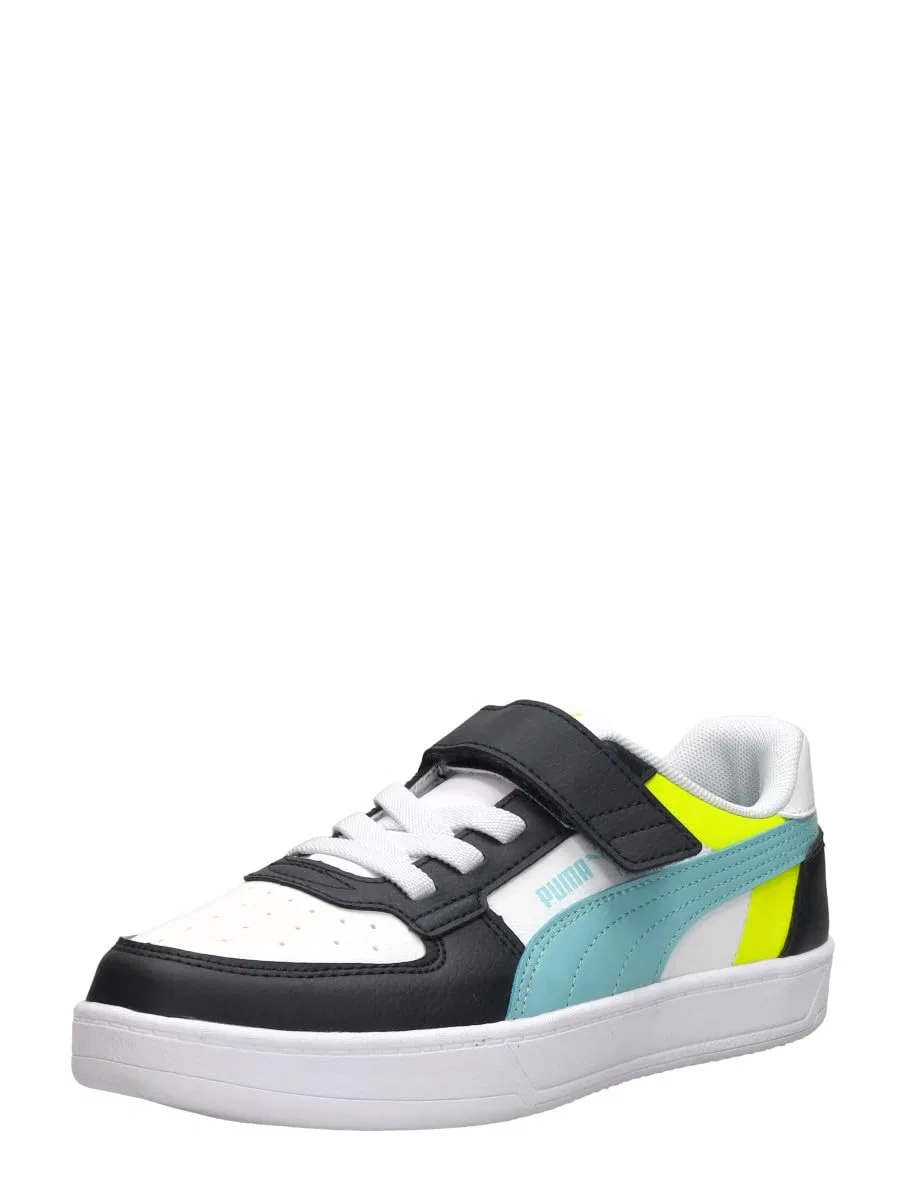 Детские кроссовки для мальчиков с принтом Caven Velcro Pre-school PUMA, 2 0 Block White Safe Lake New Navy — фото 4