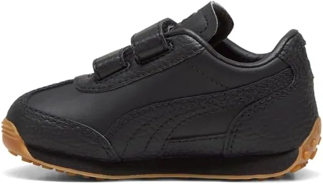 Детские кожаные слипоны с V-образным вырезом Easy Rider PUMA, Black — фото 3