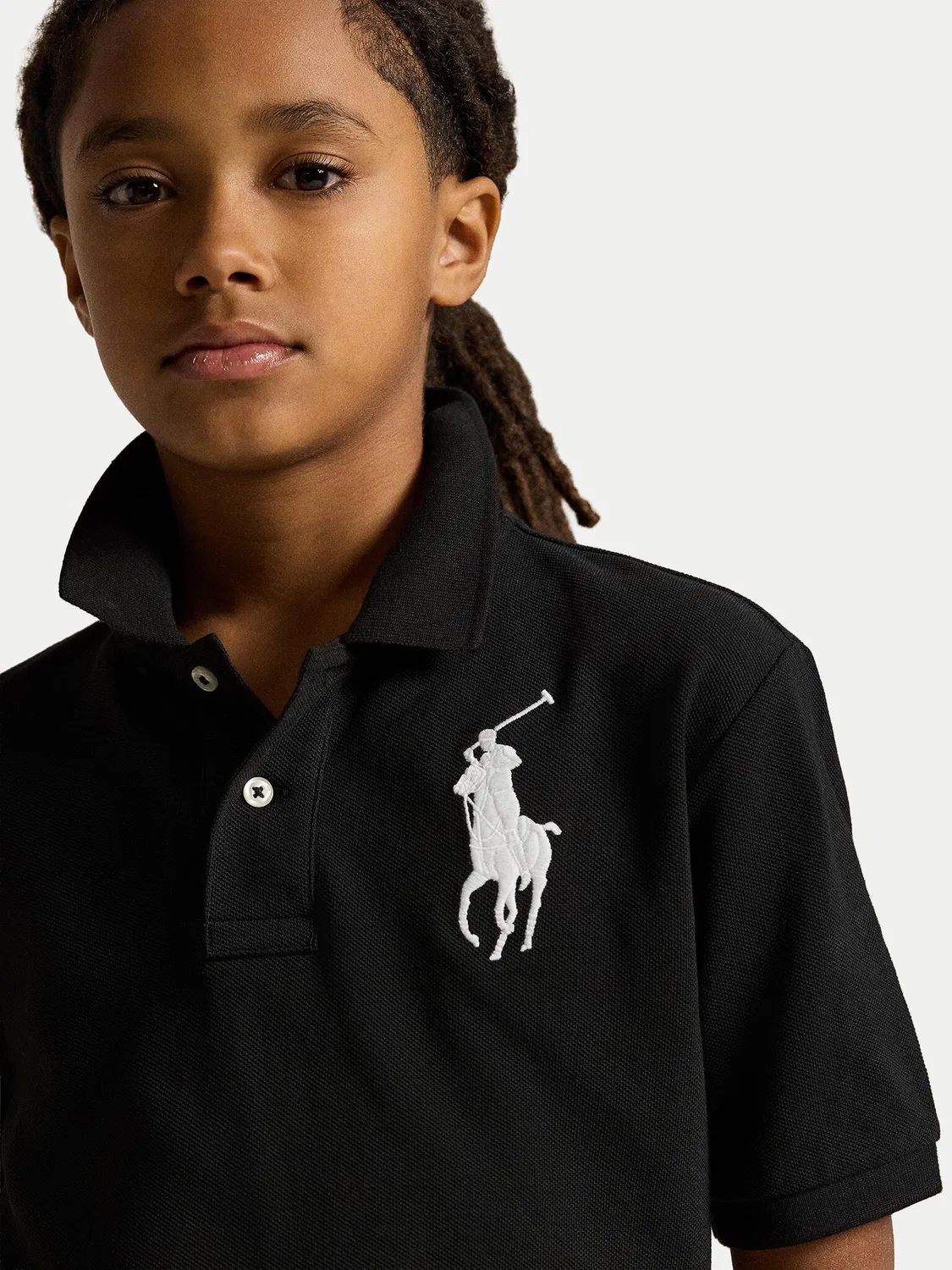 Поло стандартного кроя для мальчика Polo Ralph Lauren, черный — фото 3