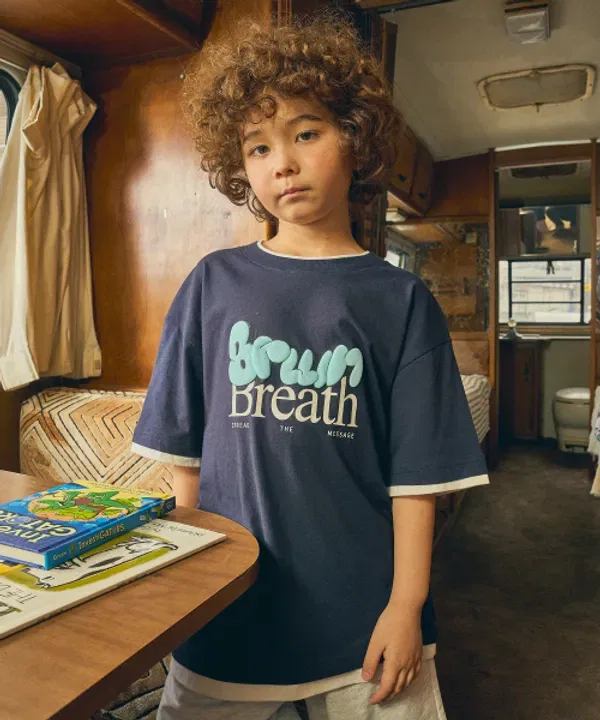 Футболка с коротким рукавом слоеная, Kids, Brownbreath Kids, navy