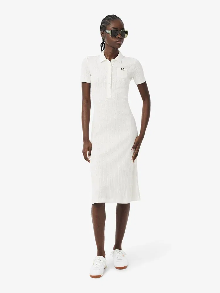 Платье поло LACOSTE Pointelle, Белое