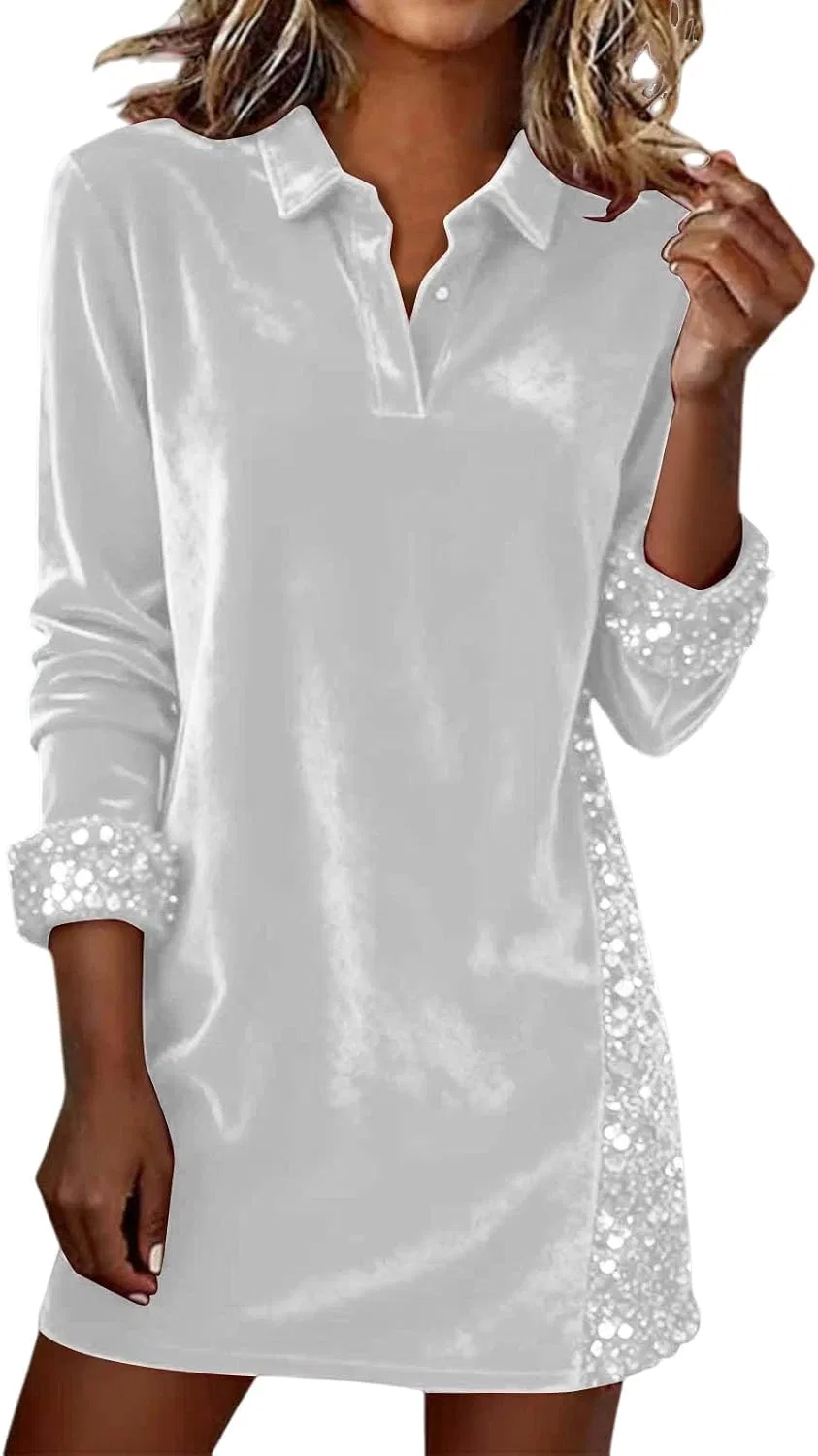 Женское платье с пайетками Polo, White