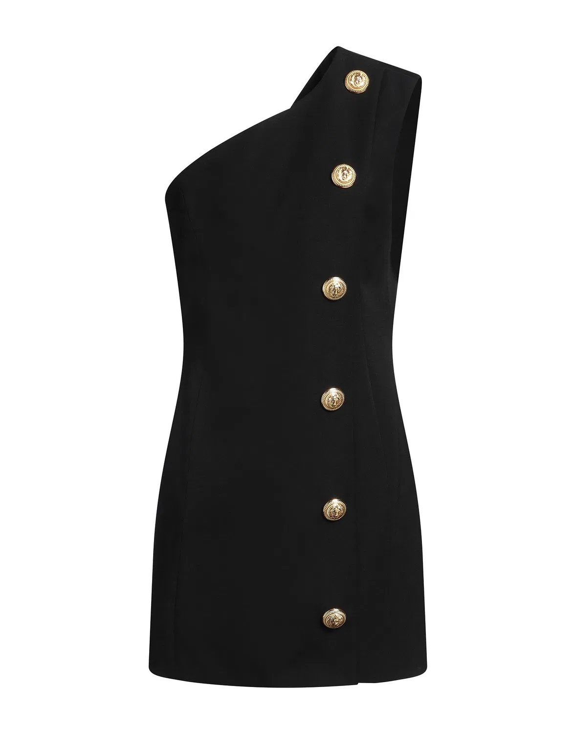 Женское платье-бодикон шерстяное Balmain, черный