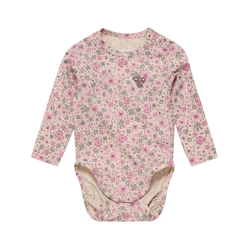 Боди с длинным рукавом Mini Flower AOP Hummel, розовый