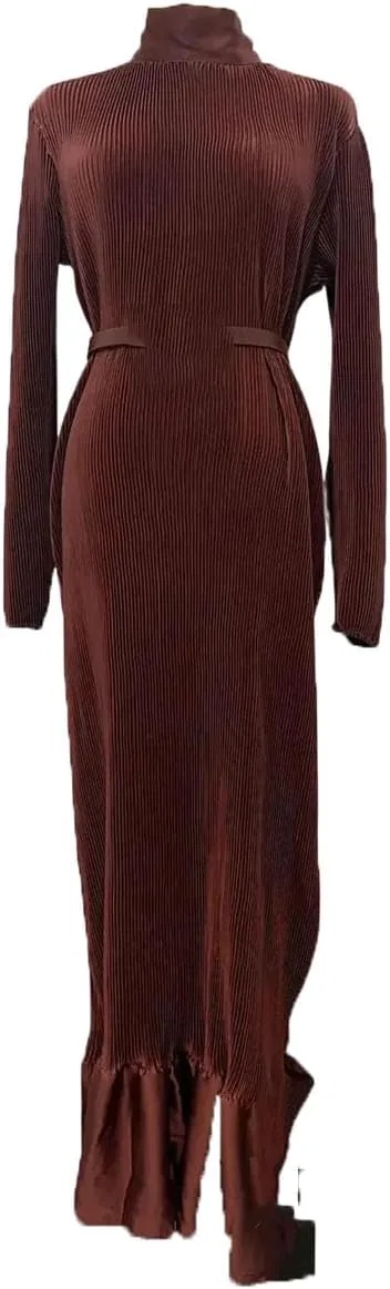 Женское длинное платье с поясом, Slim Fit, Black