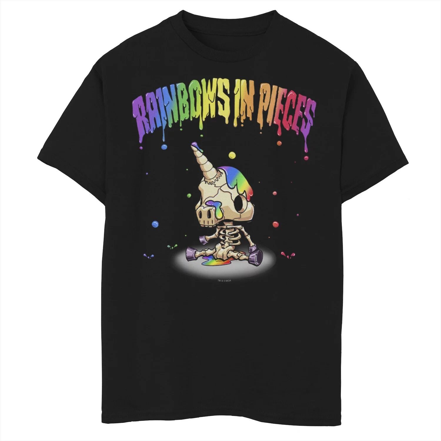 

Футболка Jim Bones Paint Drip с рисунком Rainbows In Pieces для мальчиков 8–20 лет Licensed Character