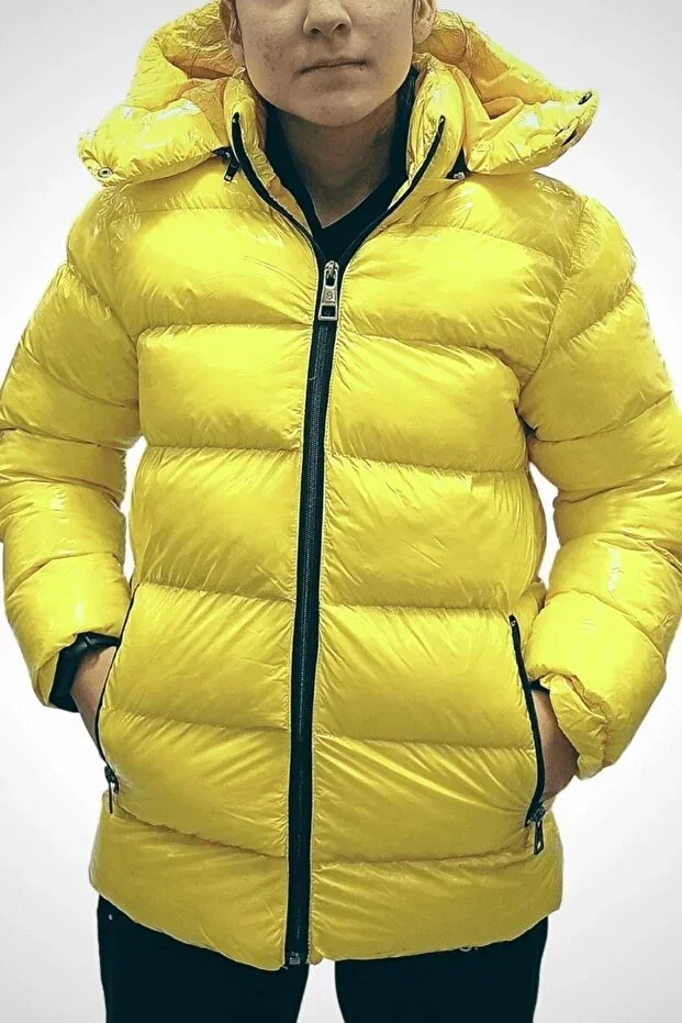 Детское пальто для девочек с капюшоном Trendall Butik, Yellow — фото 2