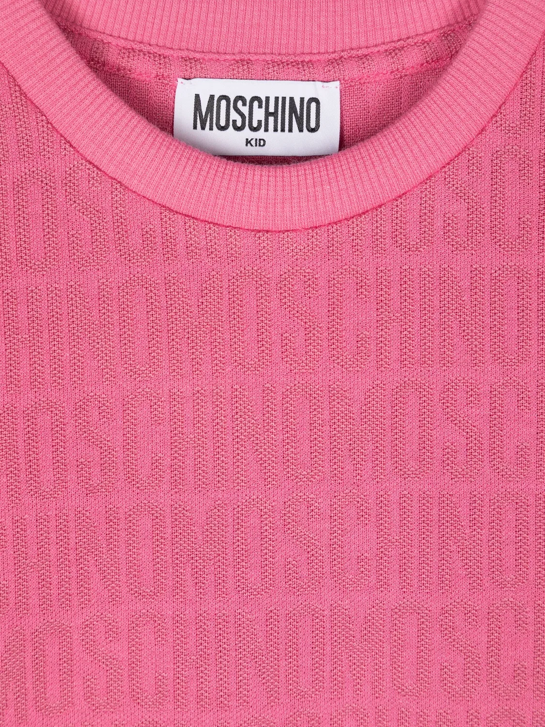 Футболка с интарсией-логотипом Moschino, розовый — фото 2