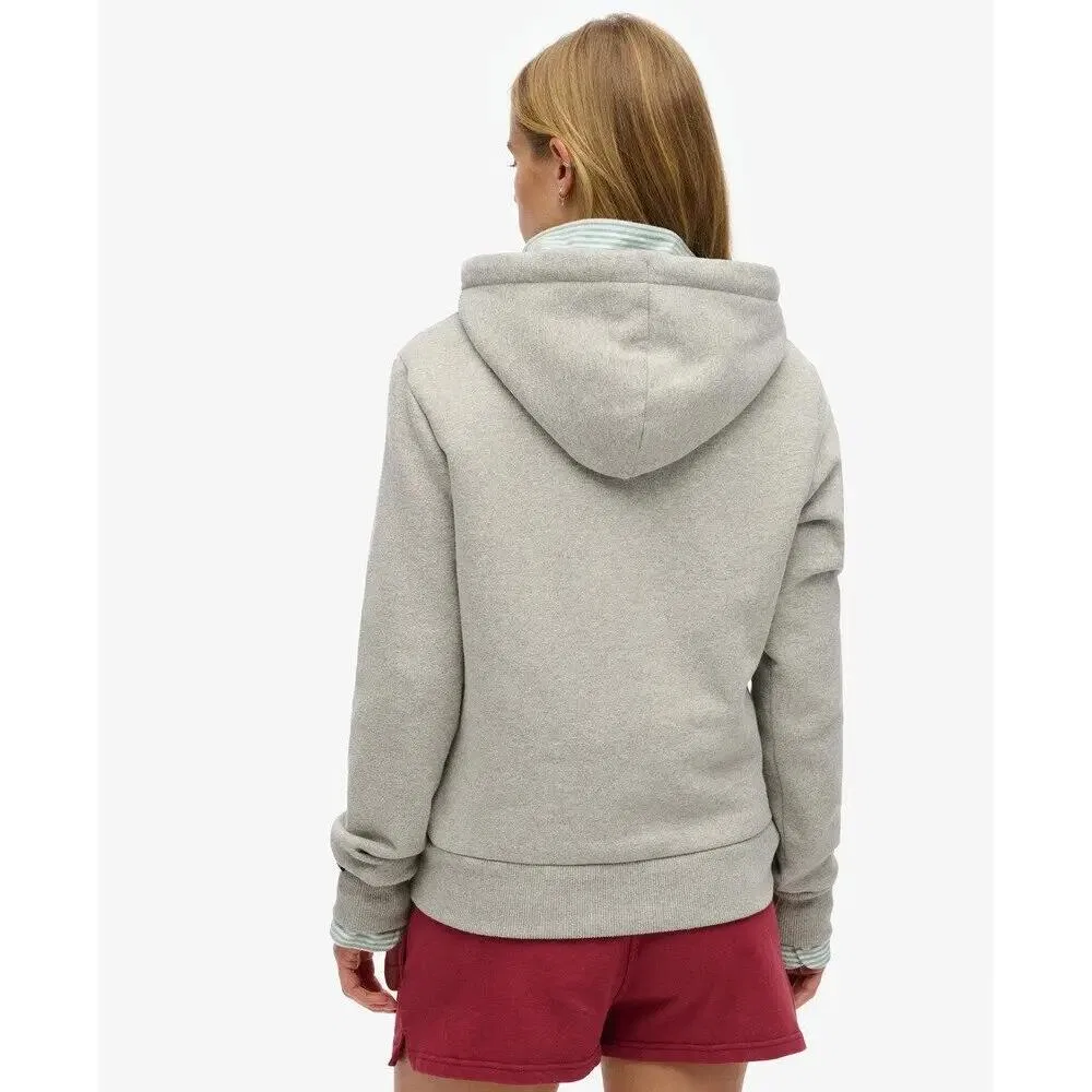 Женское металлическое худи с капюшоном Athletic Superdry, Grau / Betongrau — фото 4