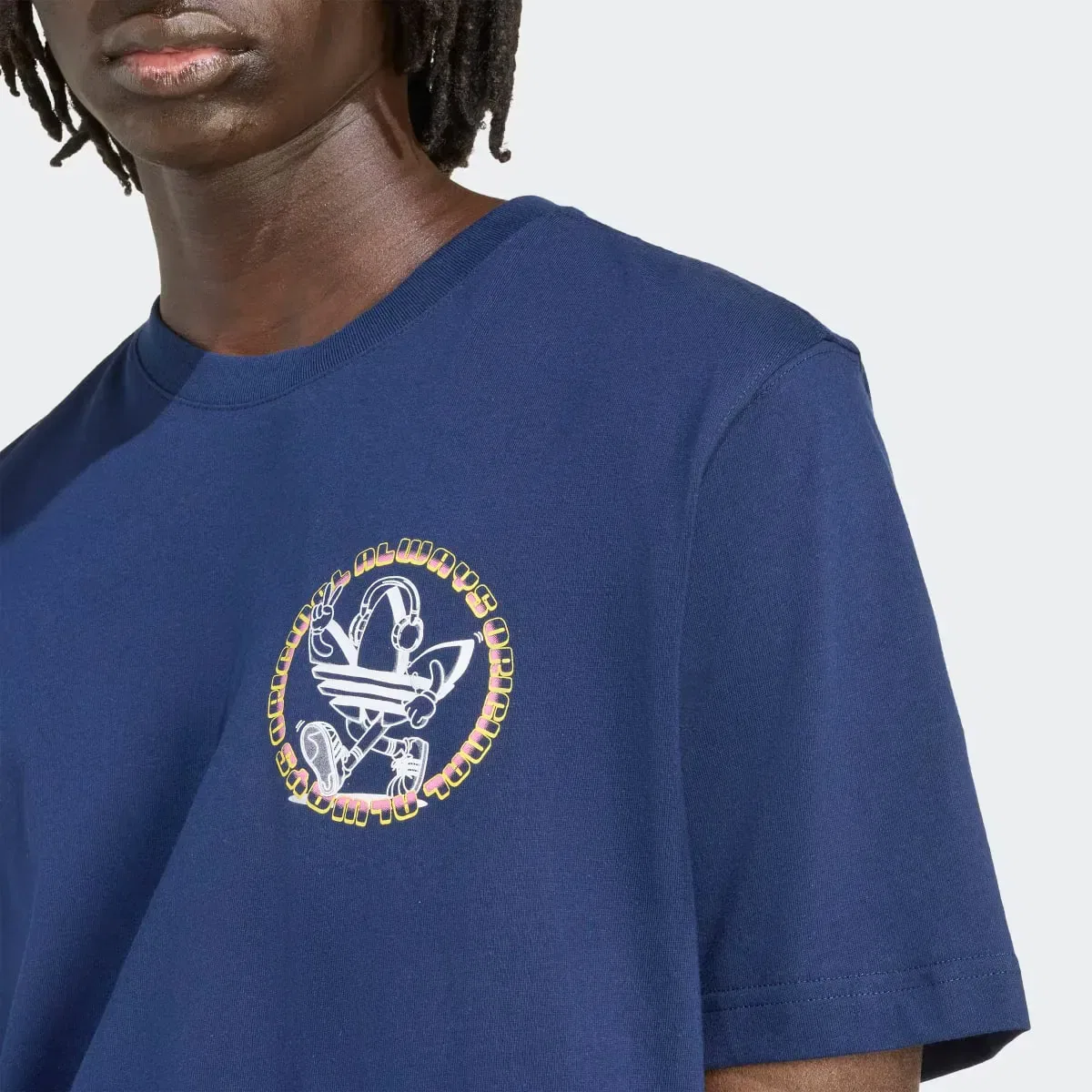 Мужская футболка свободного кроя Trefoil Series Loose adidas, Azul Marino — фото 4