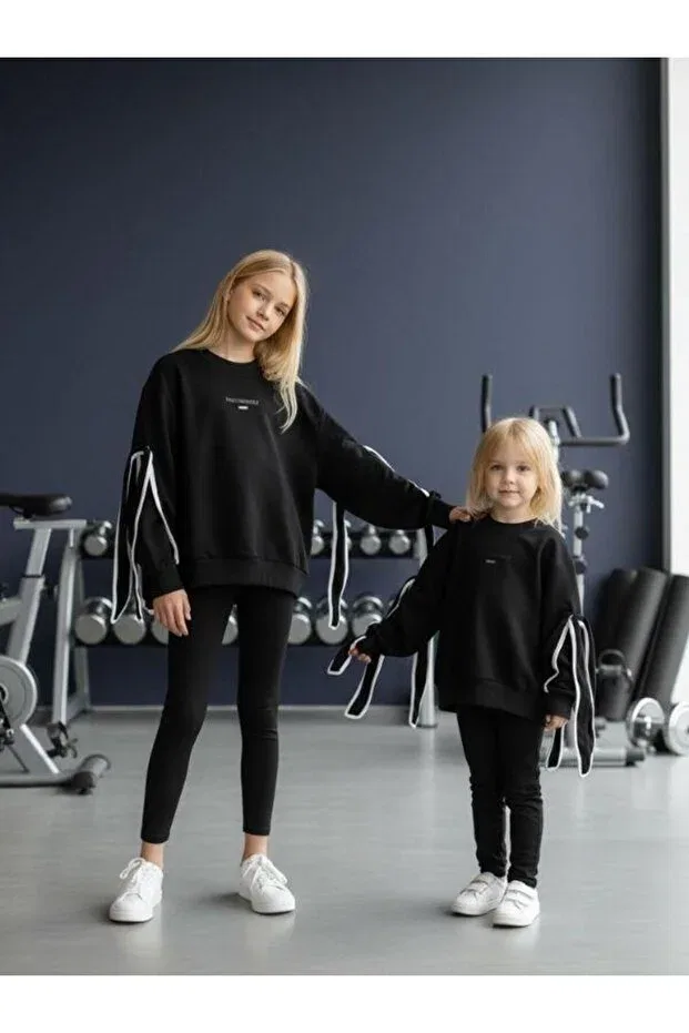 Детские свитшот для девочек оверсайз Zekids, Black