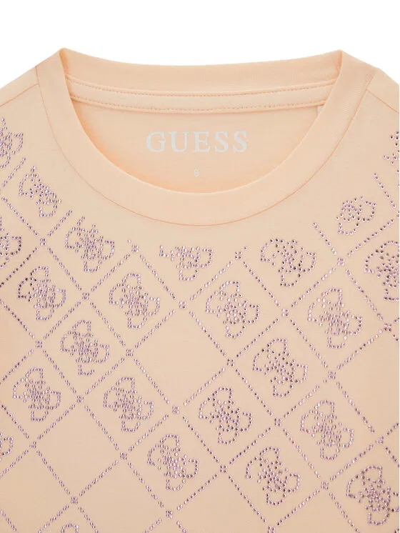 Футболка boxy fit Guess, светло-оранжевый — фото 3