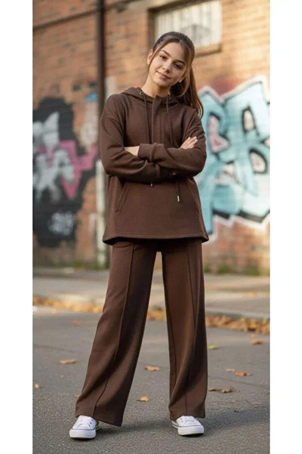Детский комплект из туники и брюк хлопковый Asortix, Brown — фото 3
