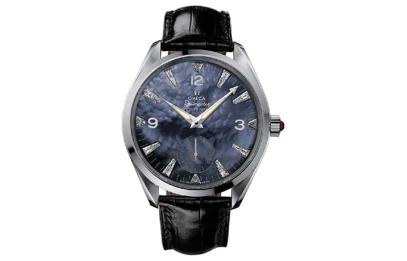 

OMEGA Механические часы с ручным заводом для мужчин, диаметр 49.2 мм, синий циферблат, корпус из нержавеющей стали, кожаный ремешок