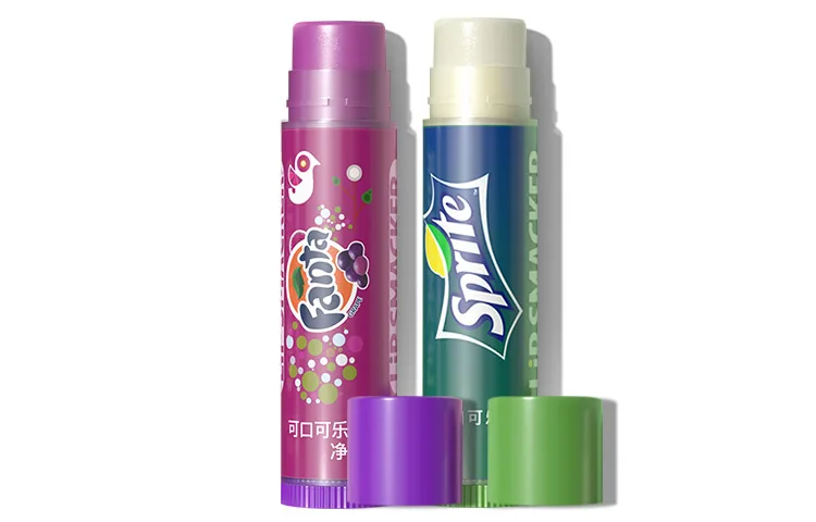 Lip Smacker Бальзам для губ со вкусом газировки, увлажняющий и осветляющий, 4г*2, Fanta Grape Flavor+Sprite Flavor 4g*2