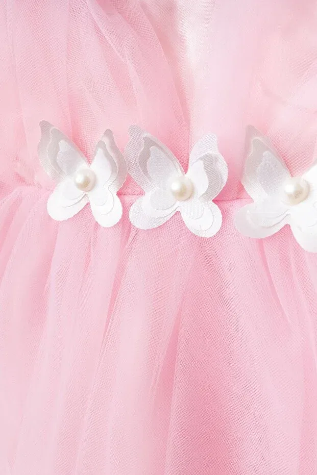Детское платье для девочек с принтом Butterfly Tail Tulle Dress Harry&Millie, Pink — фото 3