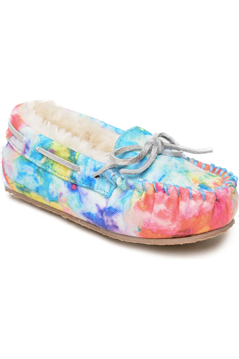 Детские тапочки с узором тай-дай Cassie Minnetonka, Bright Blue Splash
