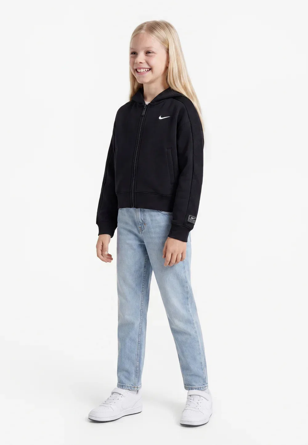 Танцевальная толстовка на молнии Nike Sportswear, Black/White