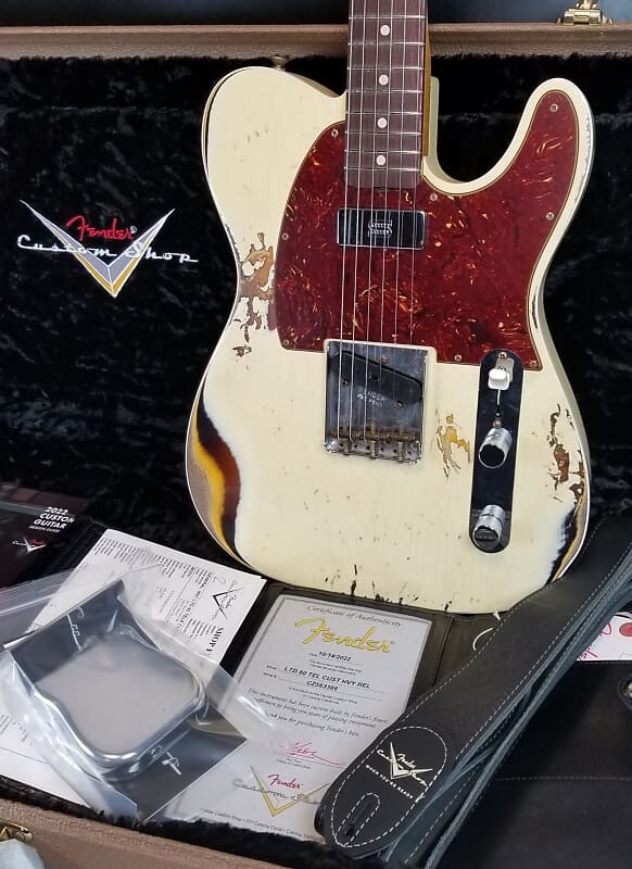 

Fender Custom Shop Limited Edition '60 HS Tele Custom, Heavy Relic Finish, Aged Vintage White/3TSB 9231013560