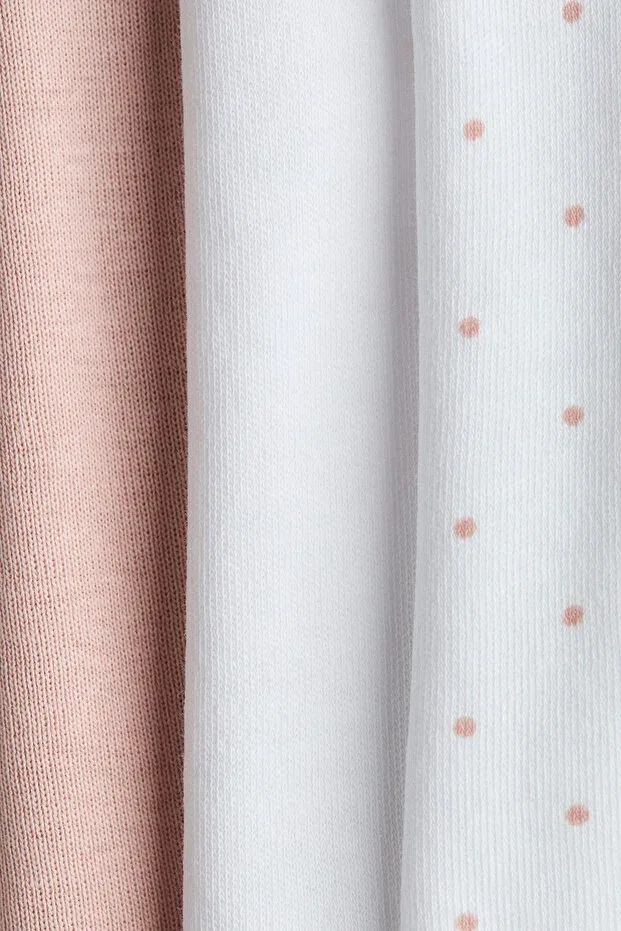 Детские леггинсы для девочек хлопковые комплект 3 шт Spotted H&M, Powder Pink — фото 2